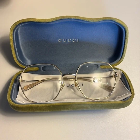 Gucci Gold Hexagonal Glasses - Picture 1 of 16